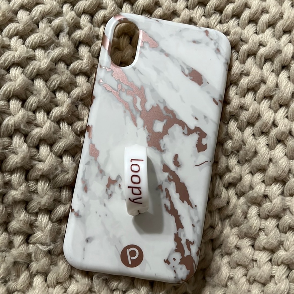 Loopy Case iPhone XR Rose Gold Marble